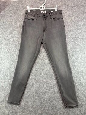 FRAME Le High Skinny Jeans - Womens 31 - Dark Gray Grunge Rock Faded Y2K Edgy